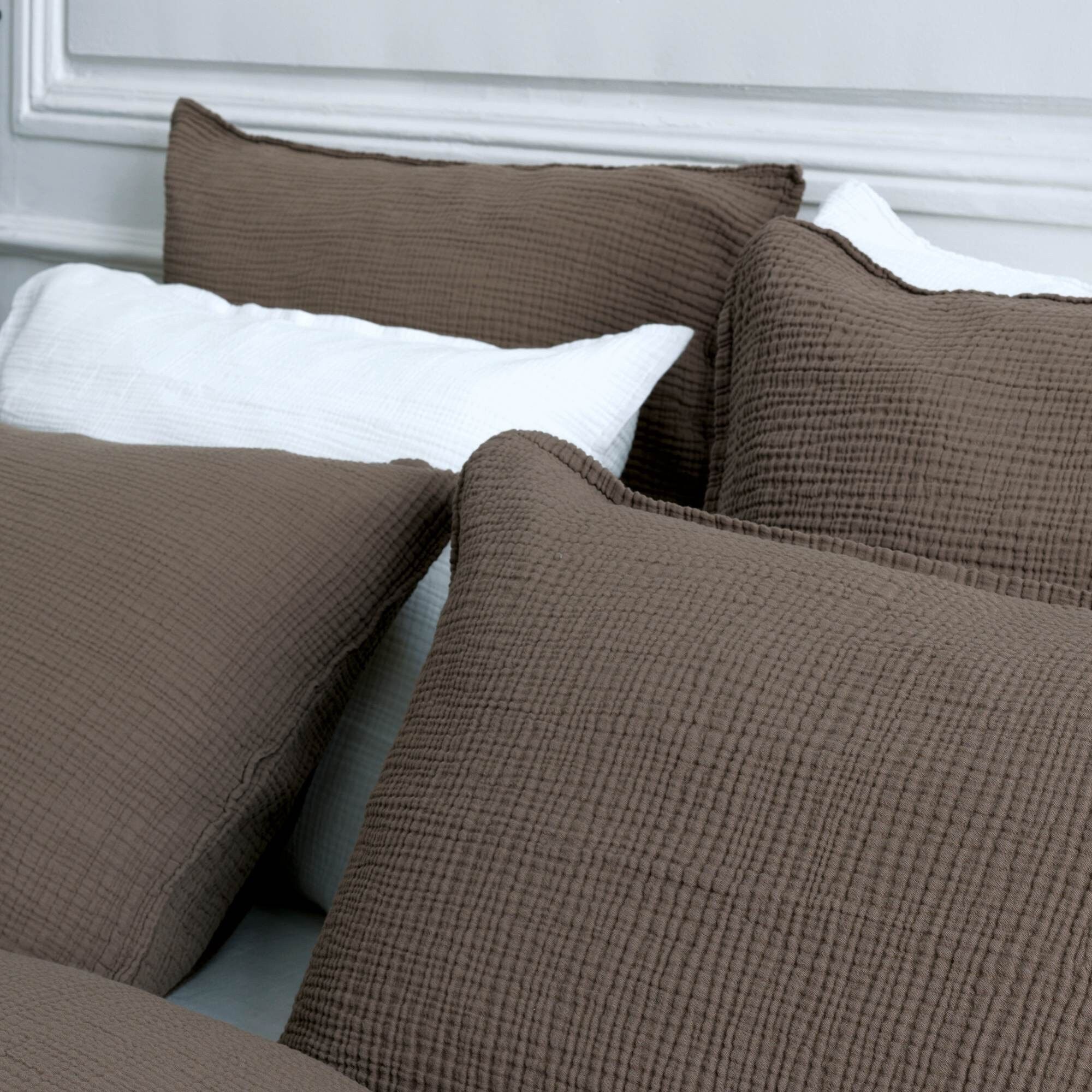 Taie d'oreiller mirada de algodón terre brûlée 65X65 CM