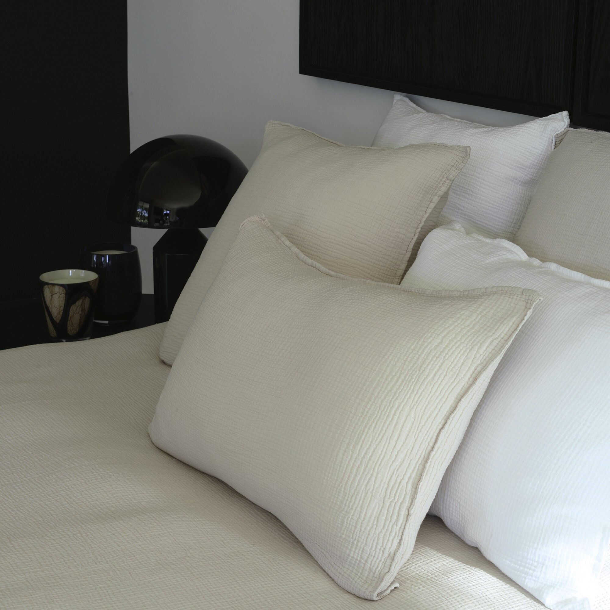 Taie d'oreiller gaze de coton ciment 65X65 CM