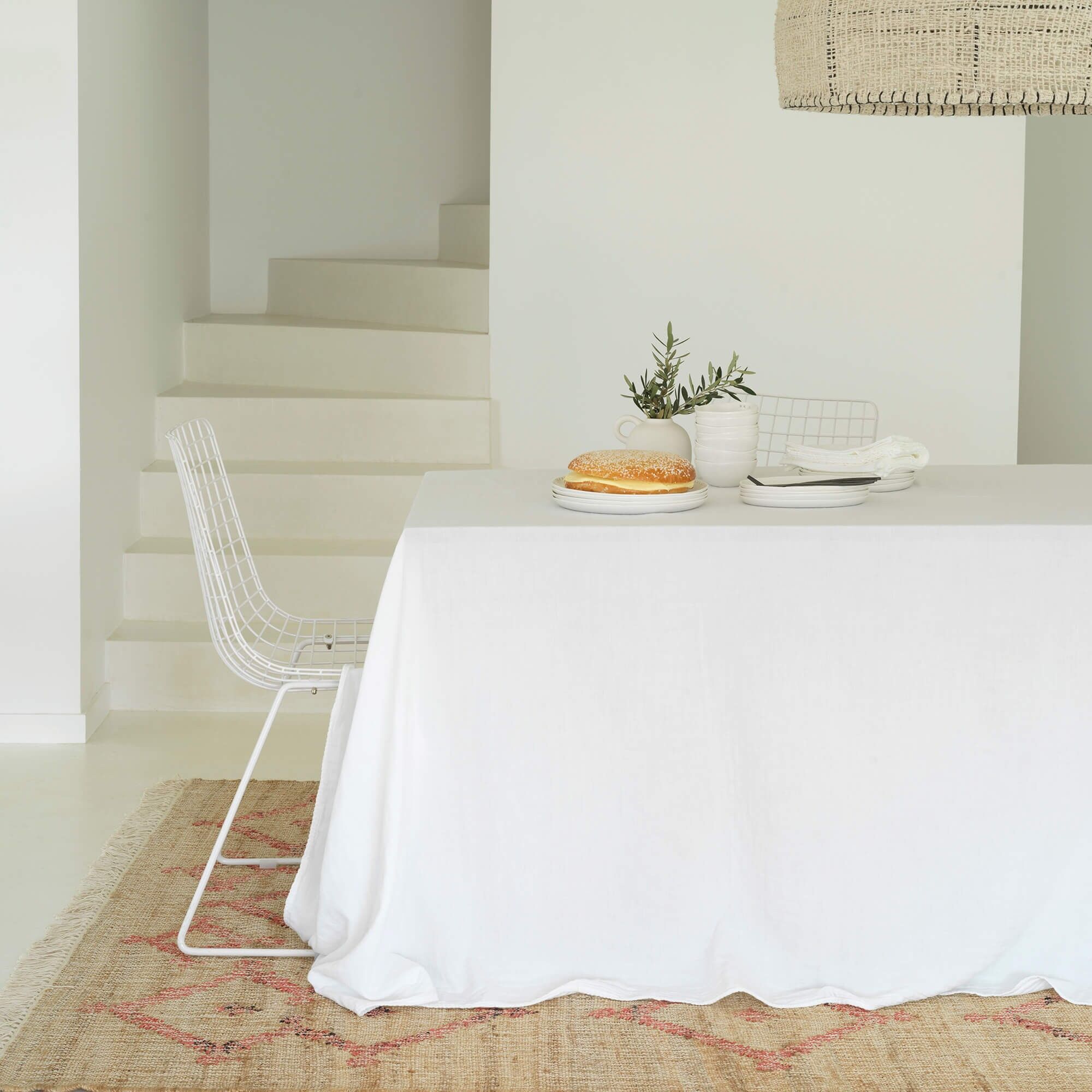 Nappe Gaze de Coton Blanc 180X180 CM