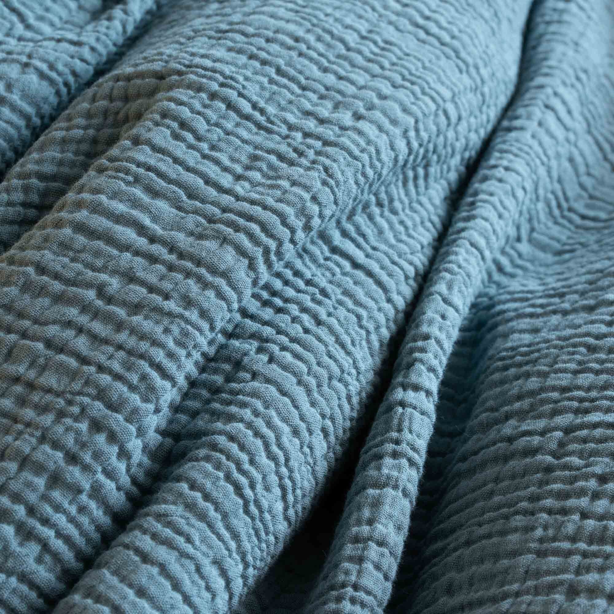 Taie d'oreiller en gaze de algodón azul fumé 65X65 CM