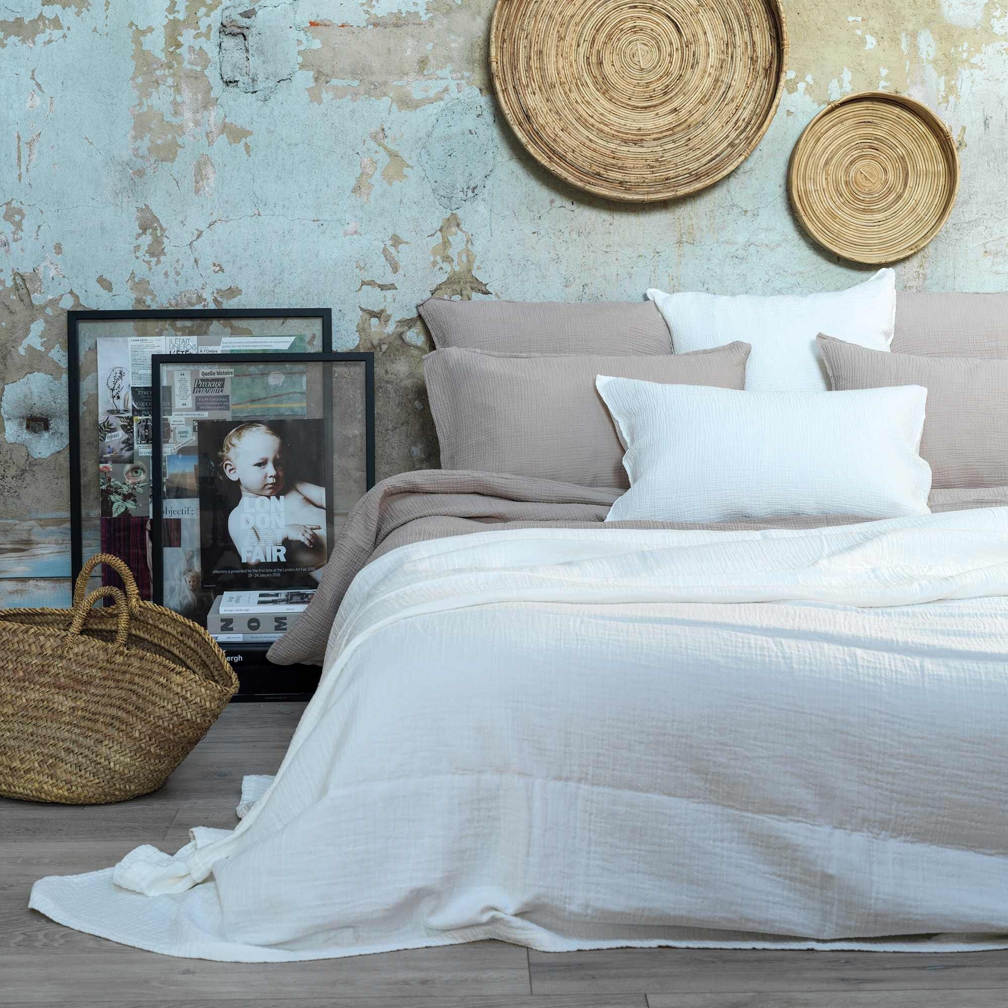 Dessus de lit en gaze de coton milk 240X260 CM