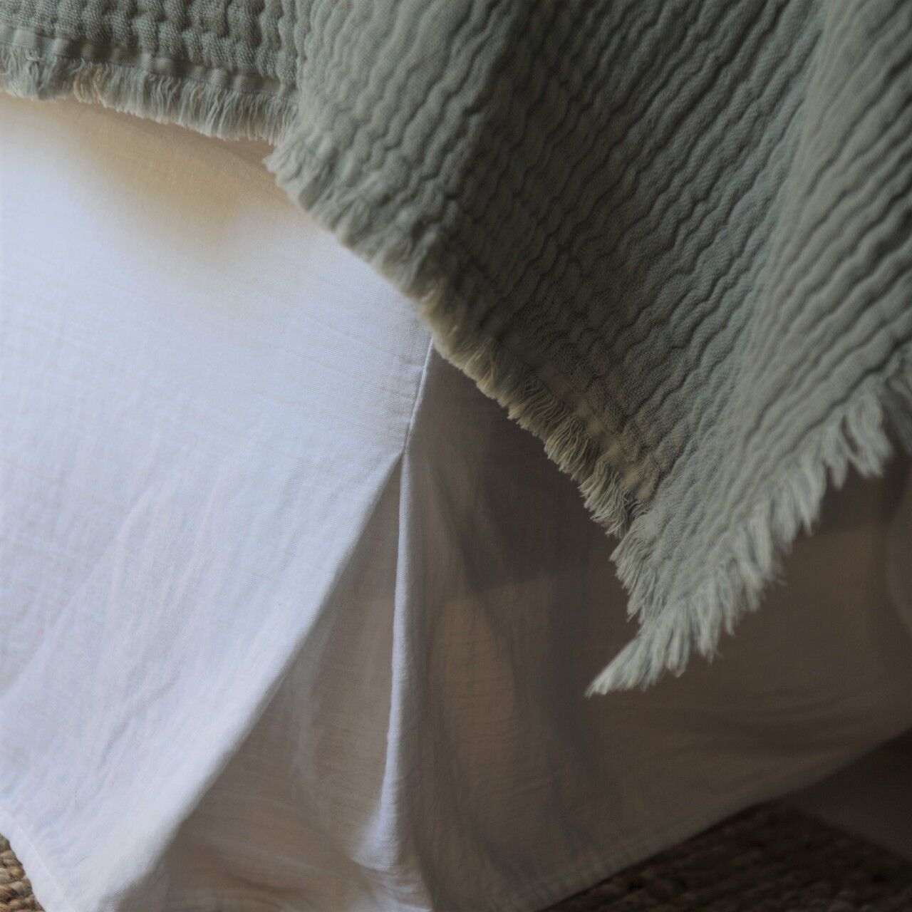 Cache sommier gaze de coton blanc 160X200X32 CM