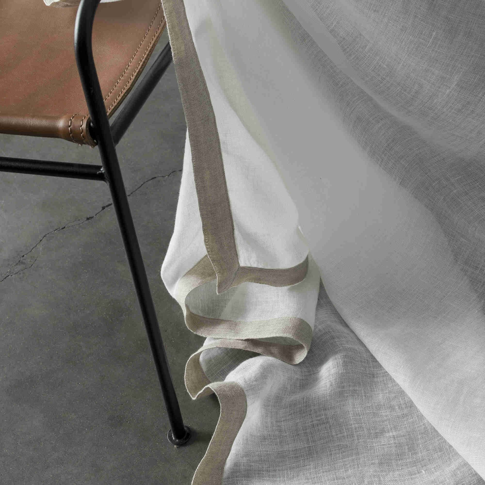 Rideau mirada de lin blanc gansé de lin natural 140X270 CM