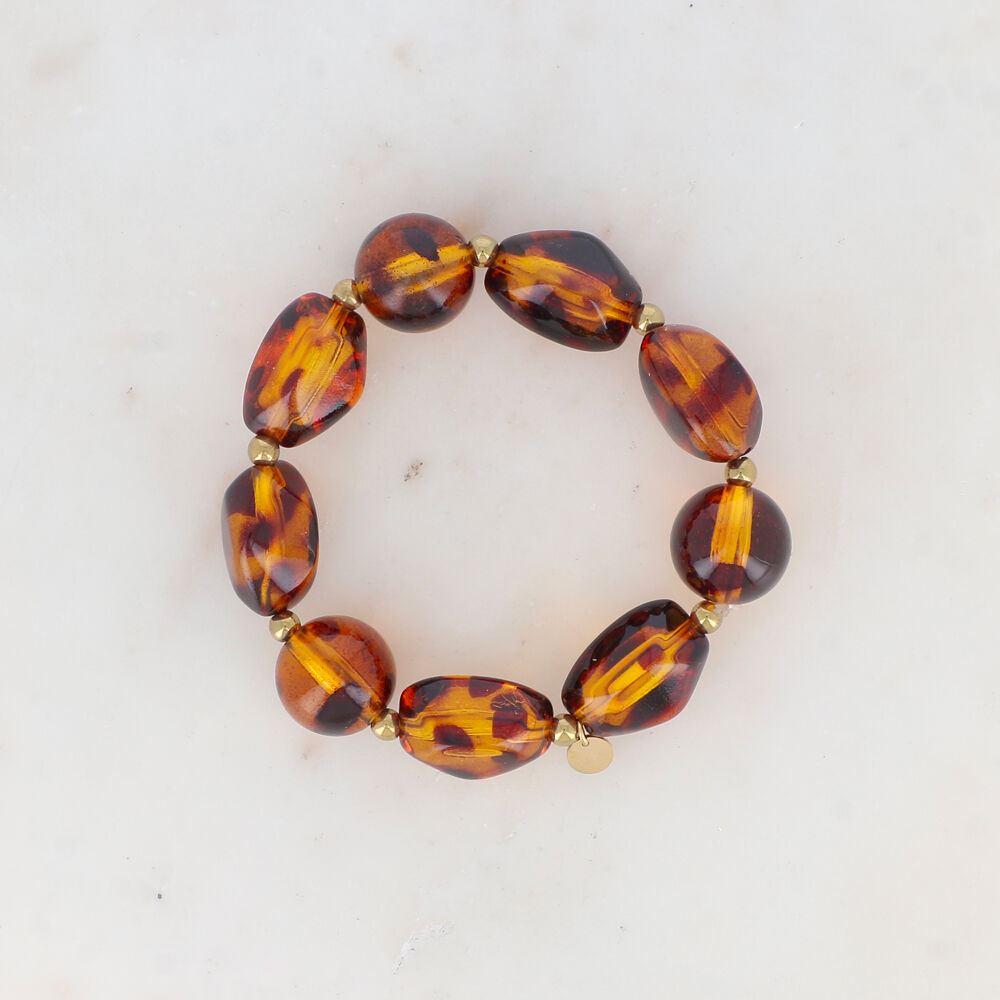 Elastic bracelet with colorful resin beads