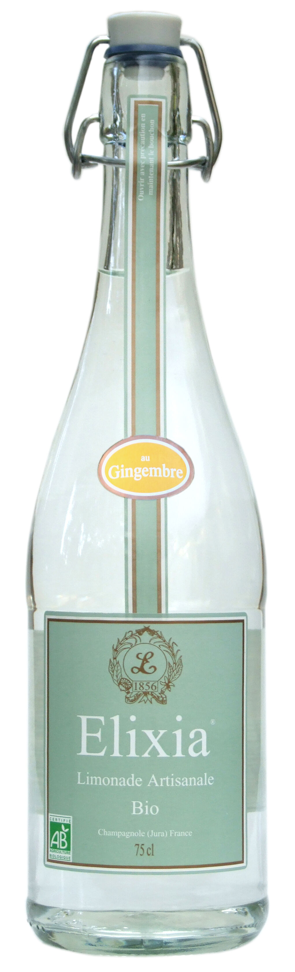 Organic, handcrafted ginger-flavored lemonade - 75cl