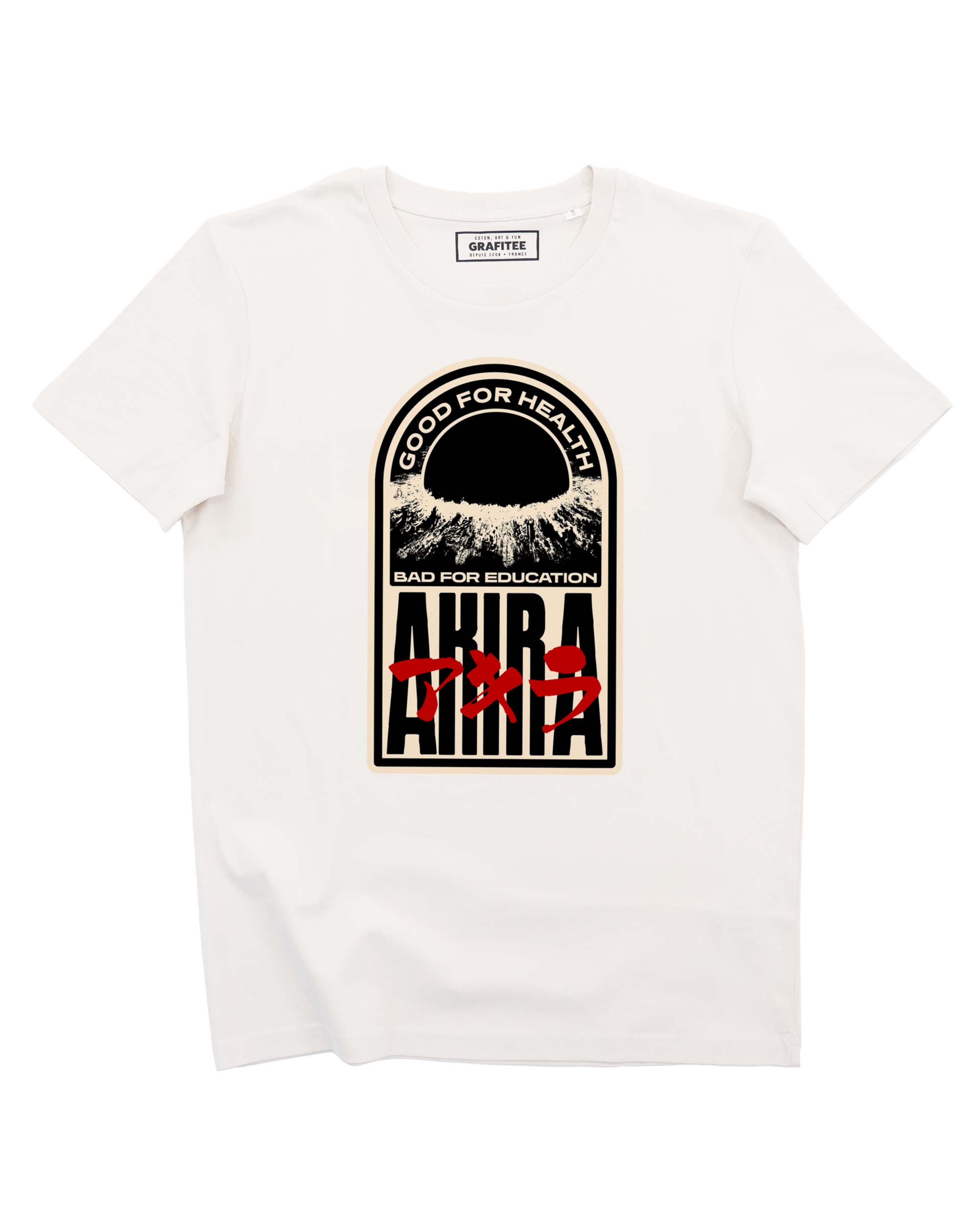 Tshirt Badge Akira blanc cassé 100% coton bio