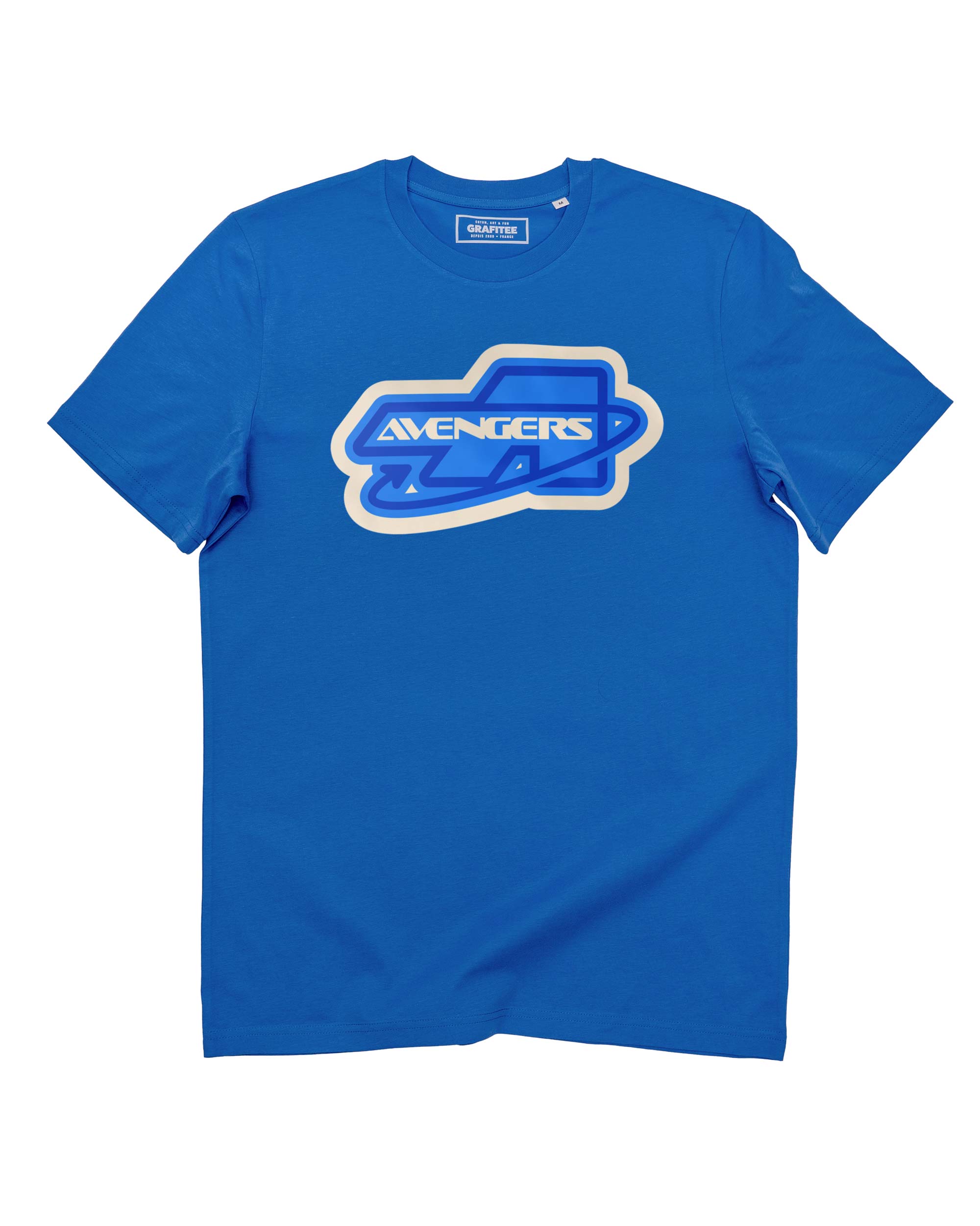 Tee shirt Badge Avengers bright blue 100% coton bio