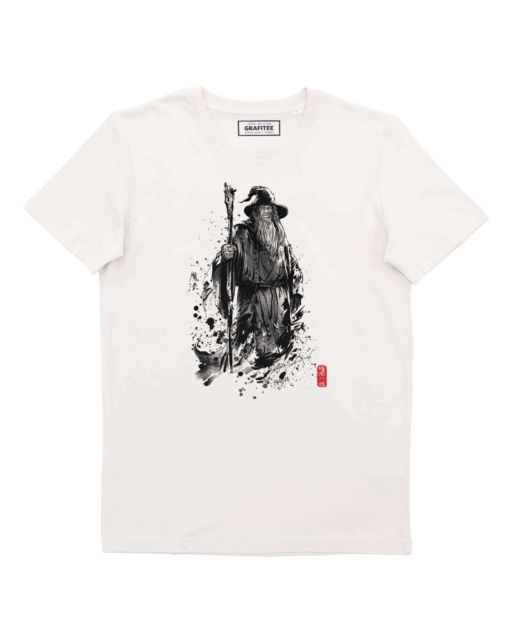 Cremefarbenes Journey In The Dark T-Shirt, 100 % Bio-Baumwolle