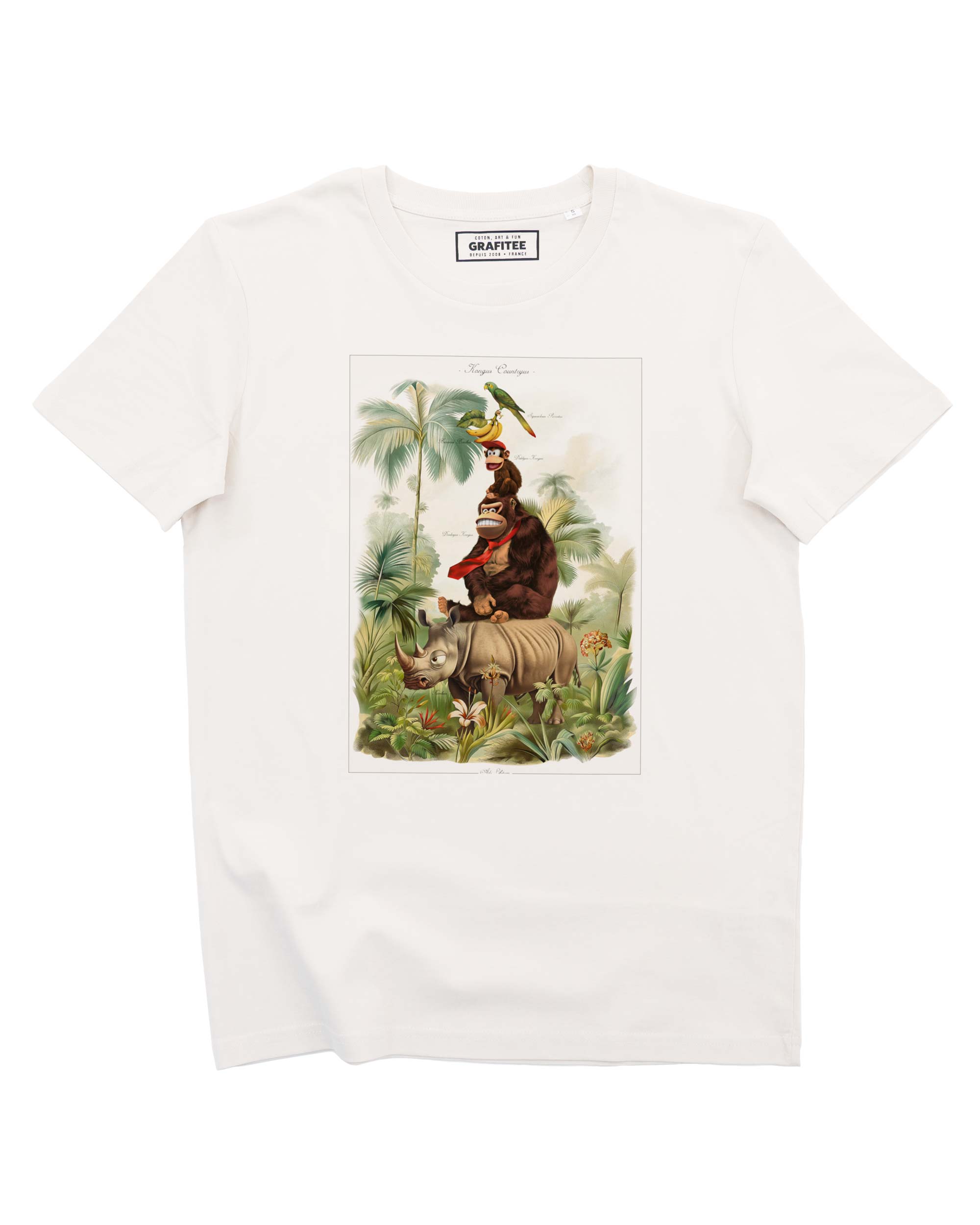 Kongus Countryus cremefarbenes T-Shirt, 100 % GOTS-zertifizierte Bio-Baumwolle