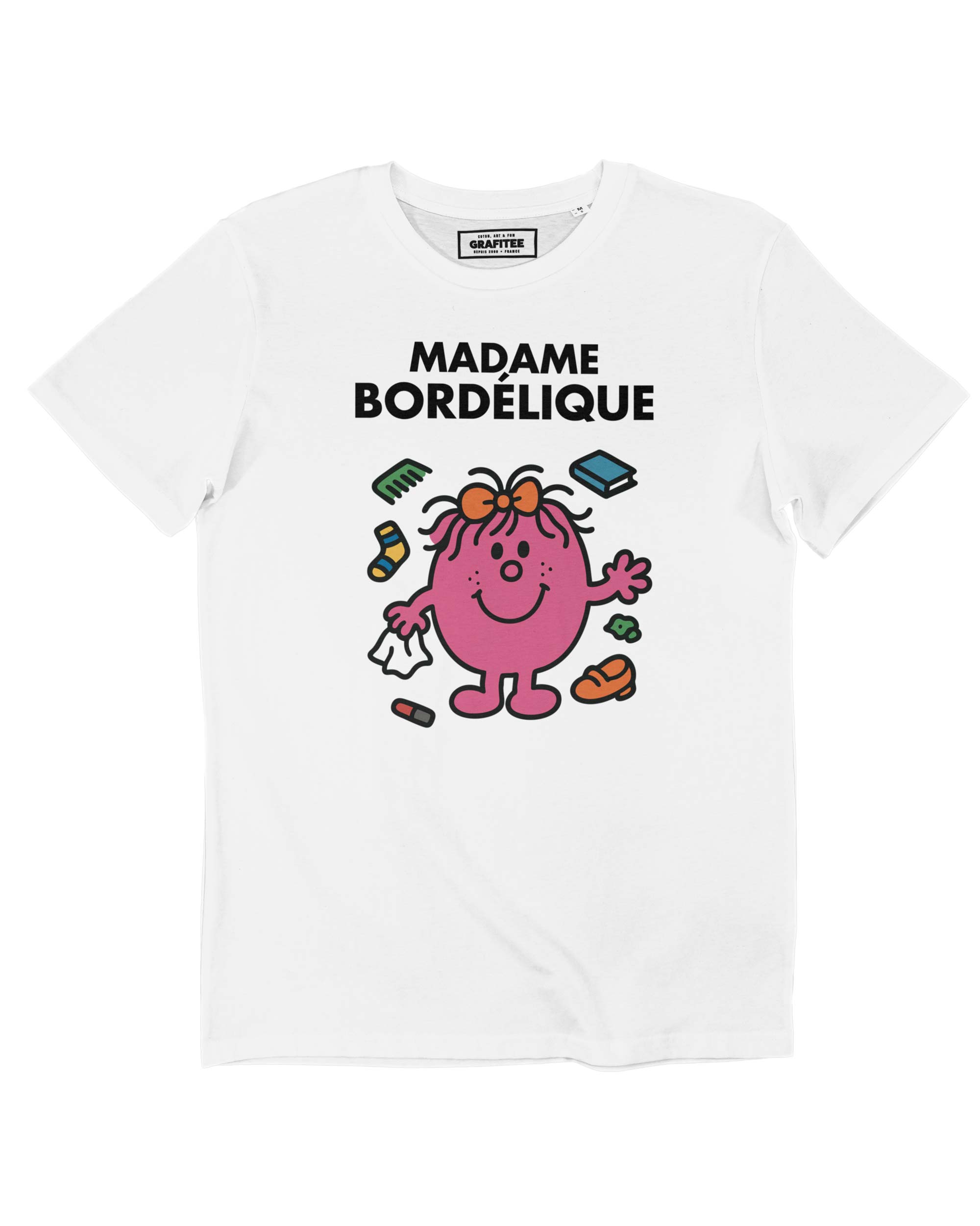 T shirt Madame Bordelique blanc 100% coton bio
