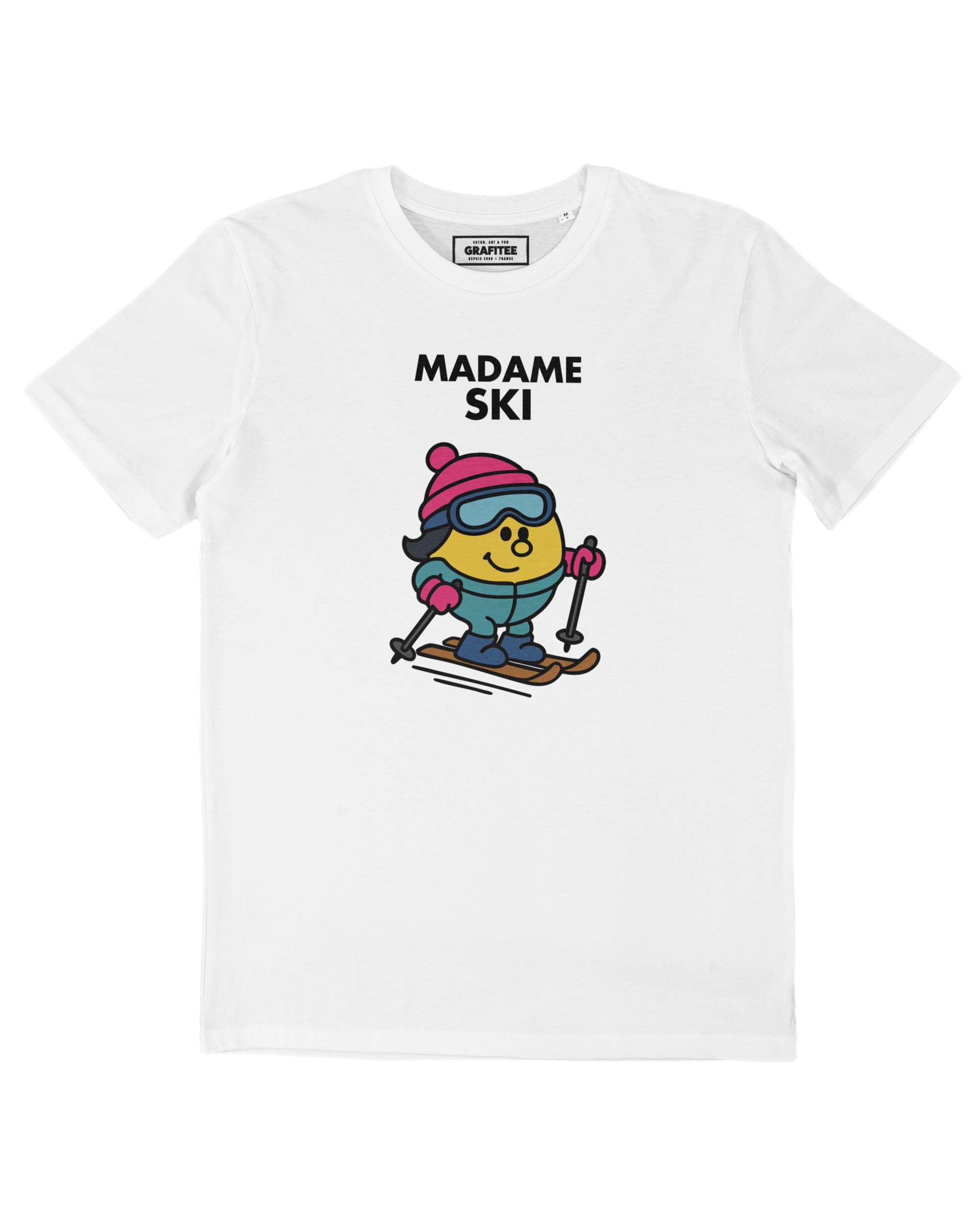 Weißes T-Shirt von Madame Ski, 100 % Bio-Baumwolle