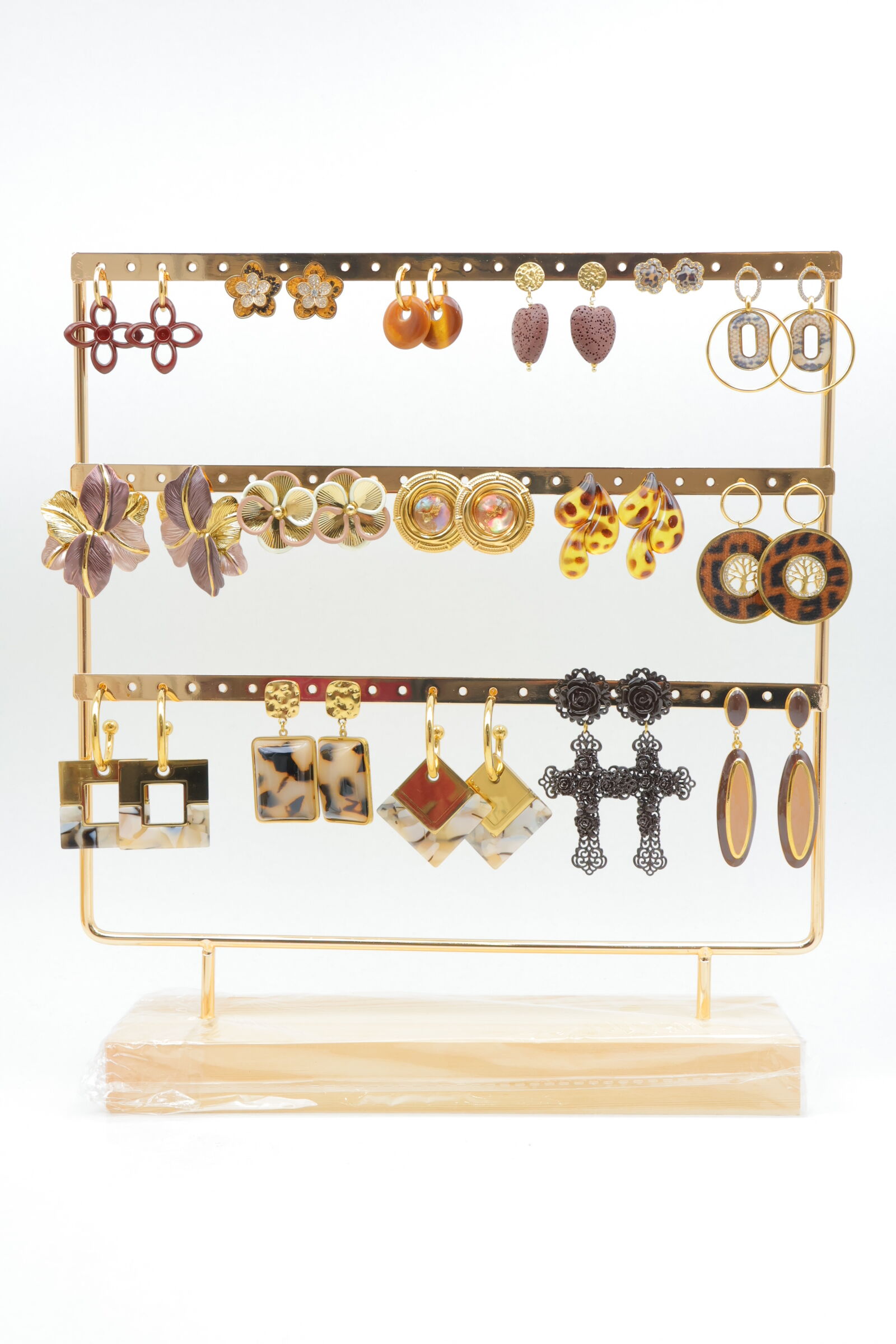 Set mit 16 Paar Ohrringen und Präsentationsständer - PRT-OREILLE126