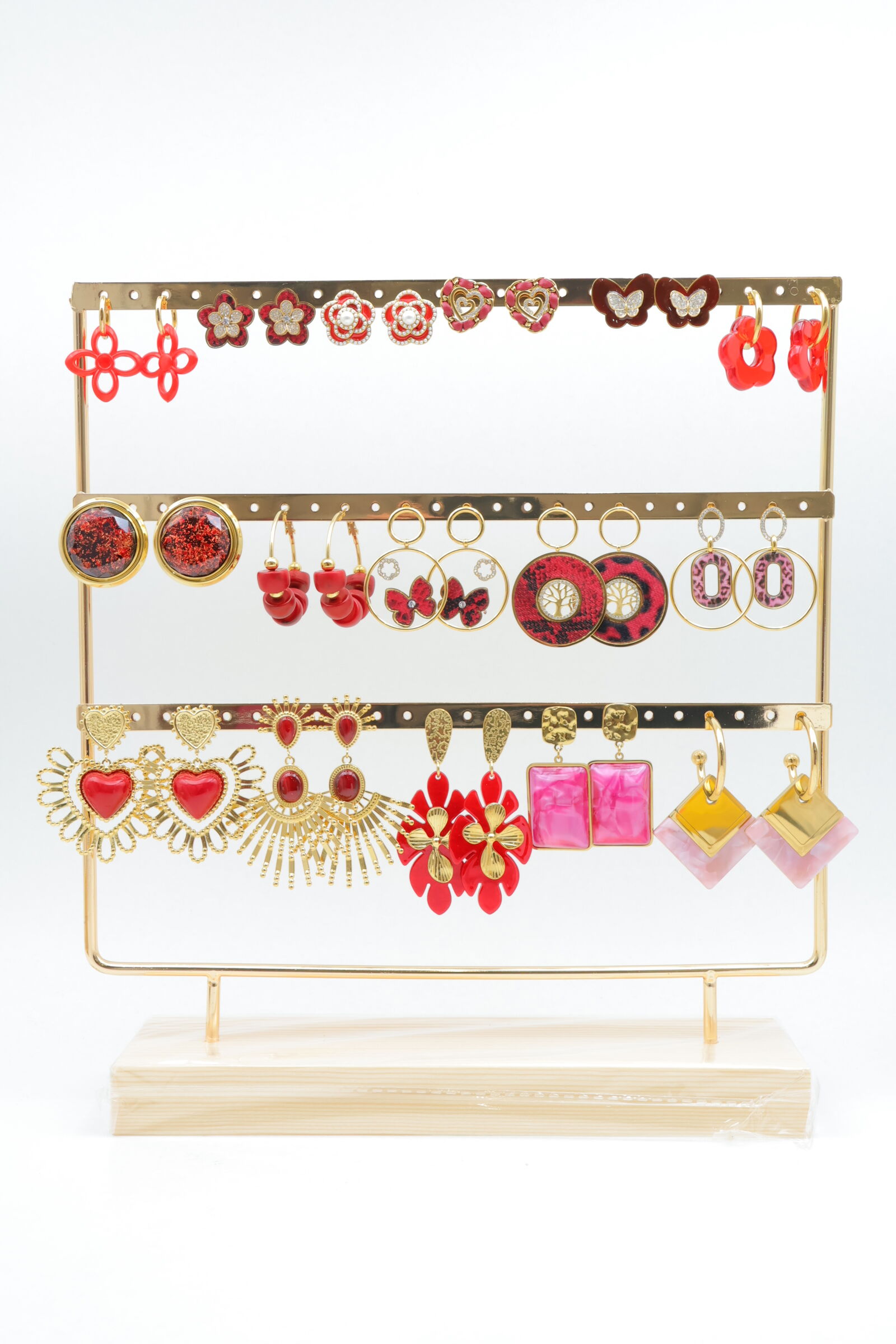 Set mit 16 Paar Ohrringen und Präsentationsständer - PRT-OREILLE125