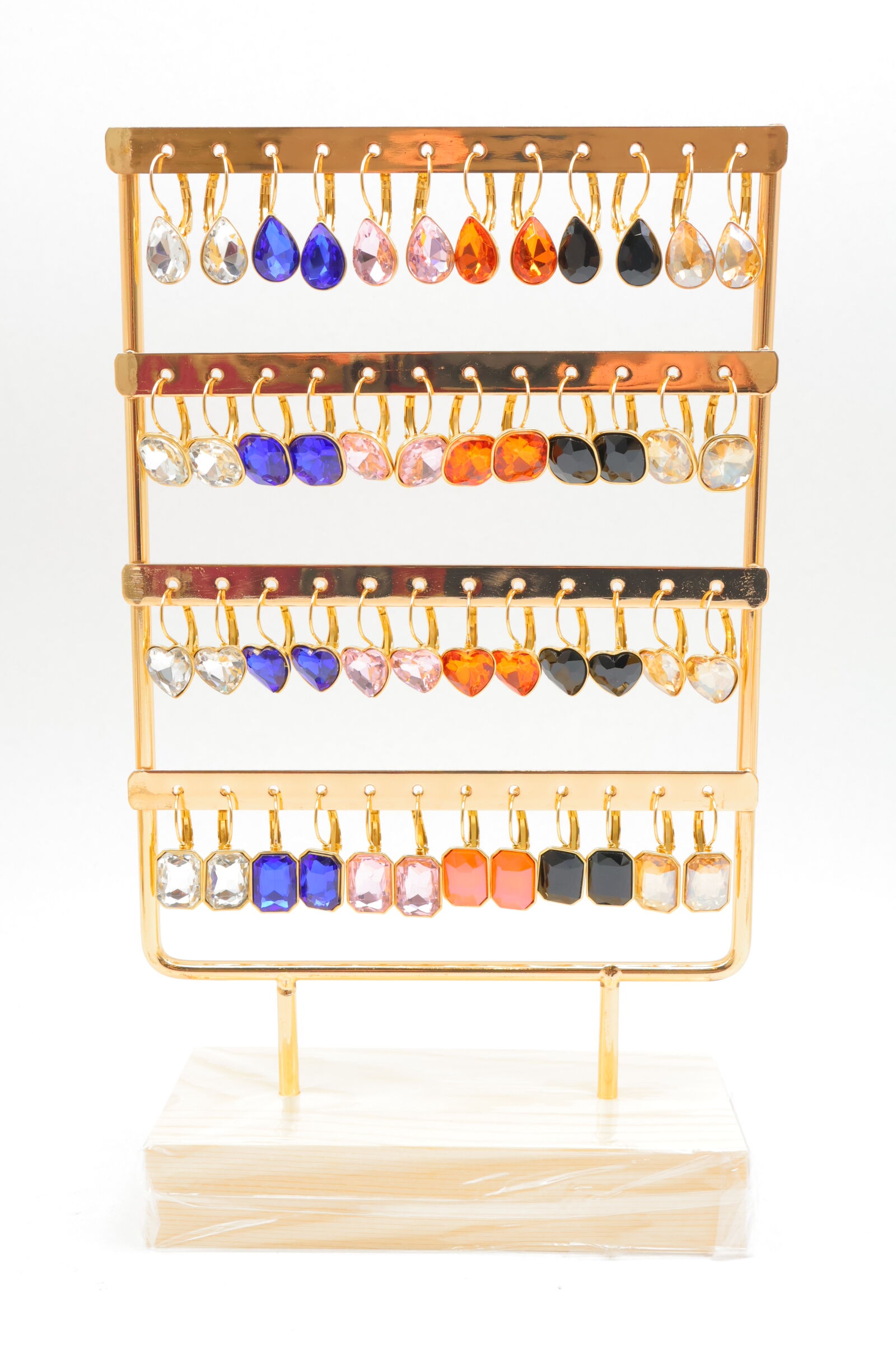 Set mit 24 Paar Ohrringen und Präsentationsständer - PRT-OREILLE128