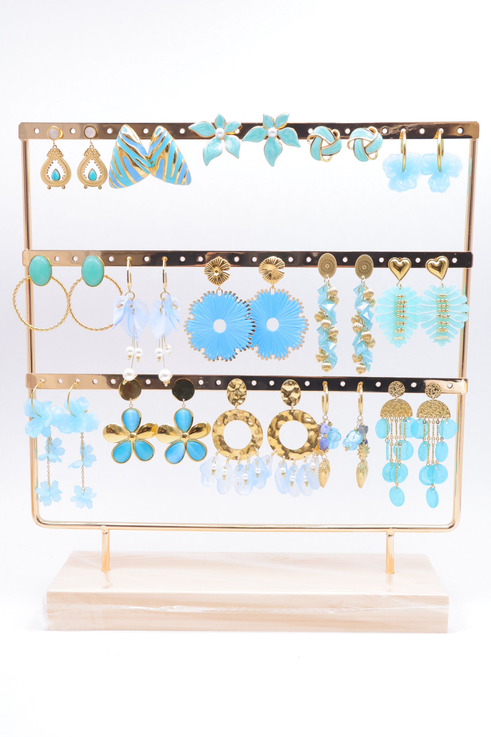 Set mit 15 Paar Ohrringen und Präsentationsständer - PRT-OREILLE129