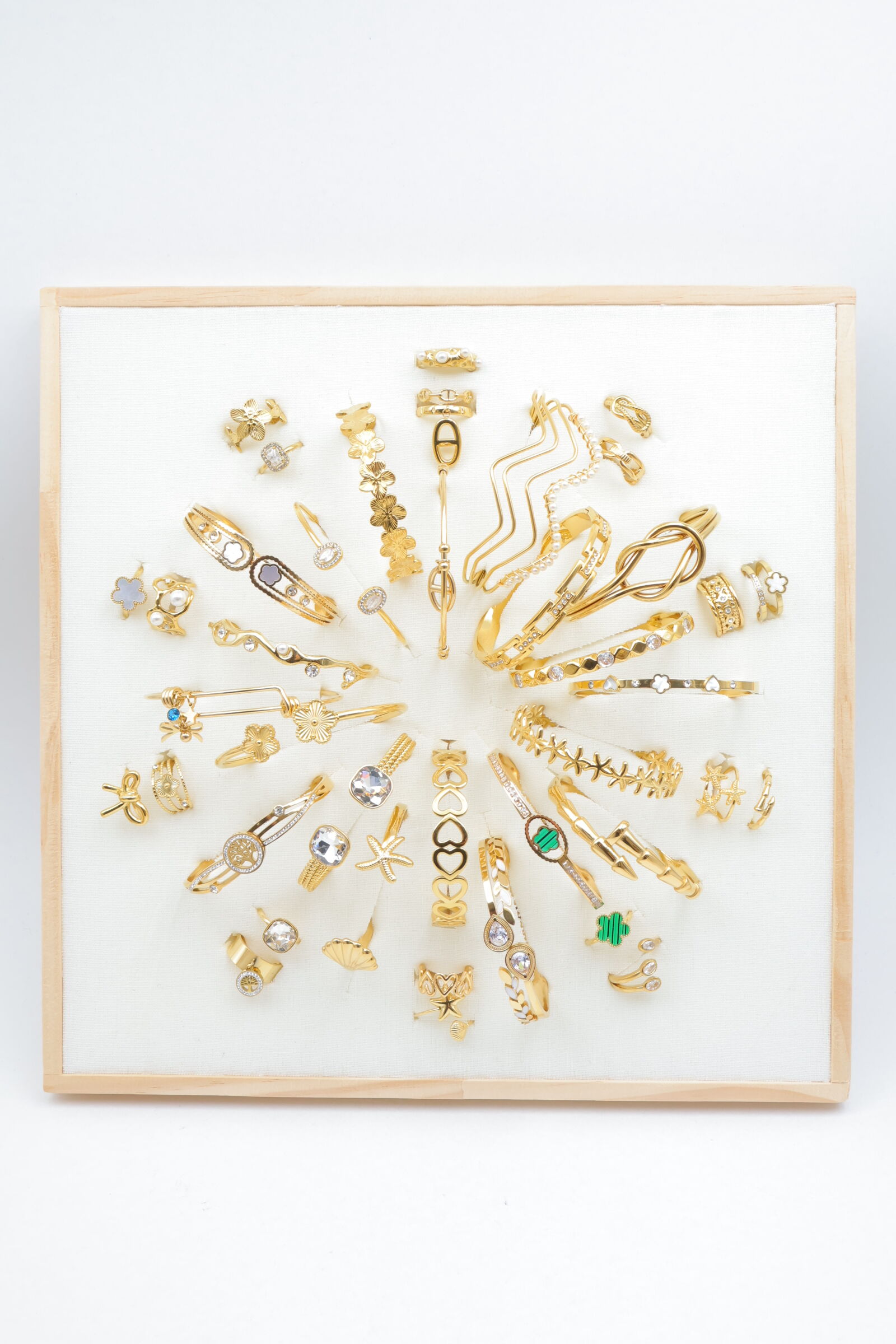 Lot de 20 bagues et 20 joncs en acier inoxydable avec présentoir - PRTM02