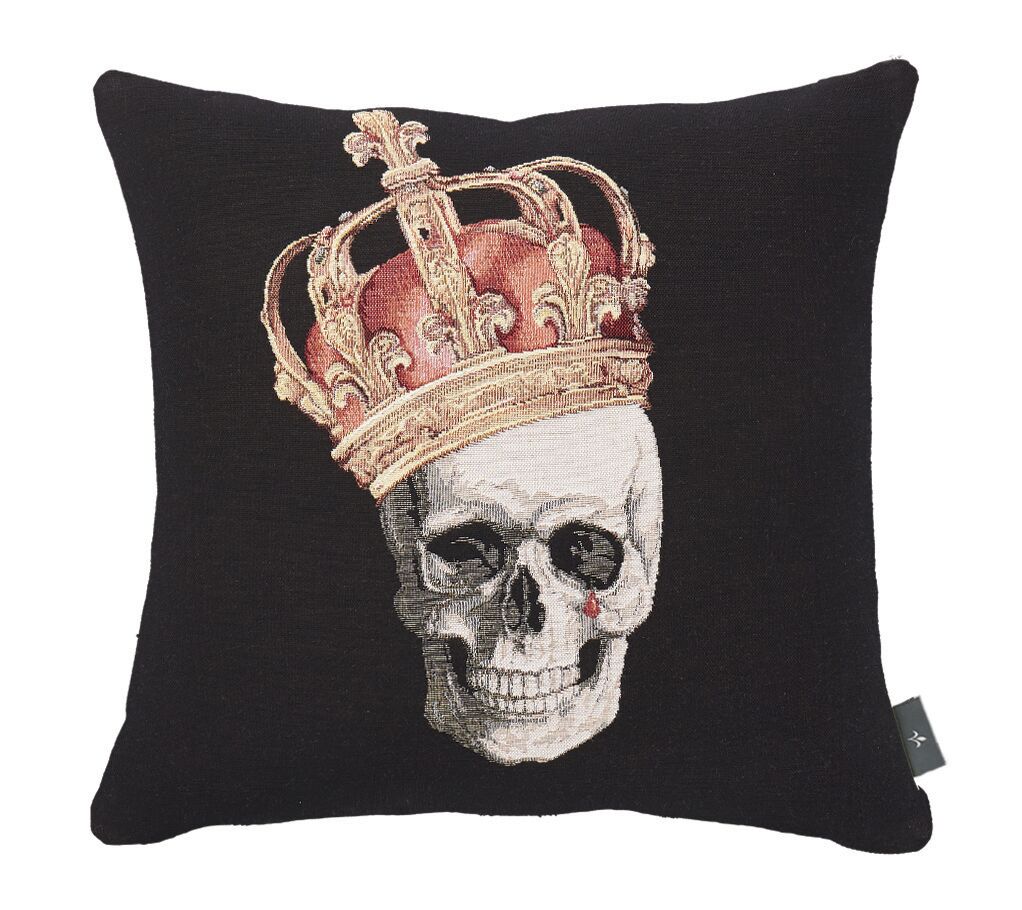 Gewebter Totenkopf-Kissenbezug