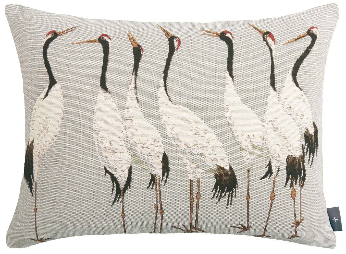 Rechteckiger Kissenbezug mit weißen Kranichen