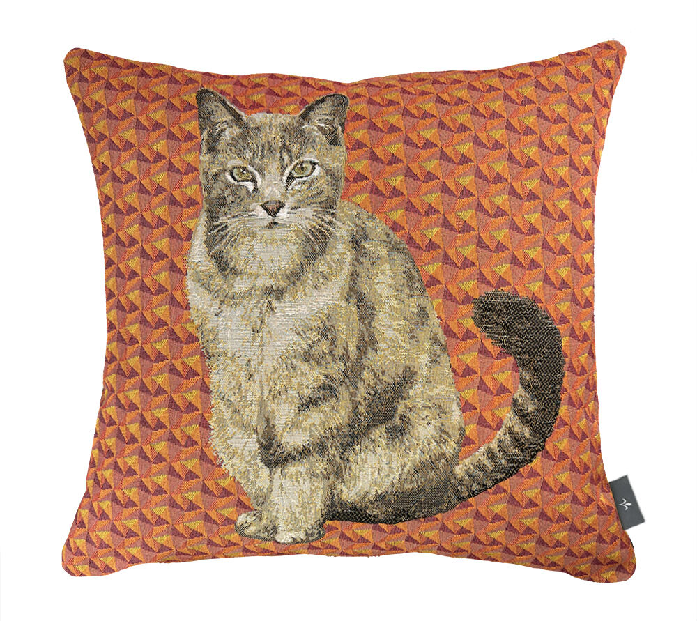 Geometrischer Katzenkissenbezug, linke Seite