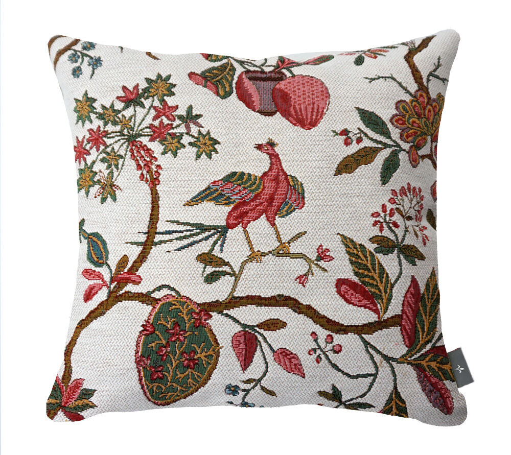 Kissenbezug mit Ananas- und Vogelmotiv