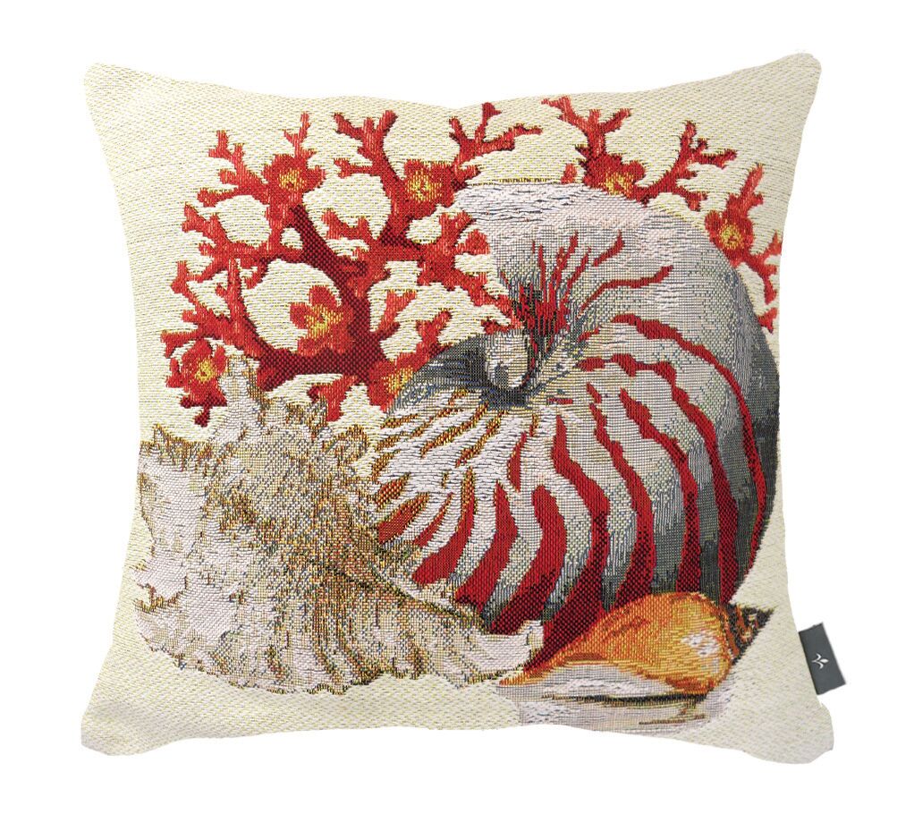 Kissenbezug mit Korallen- und Muschelmuster