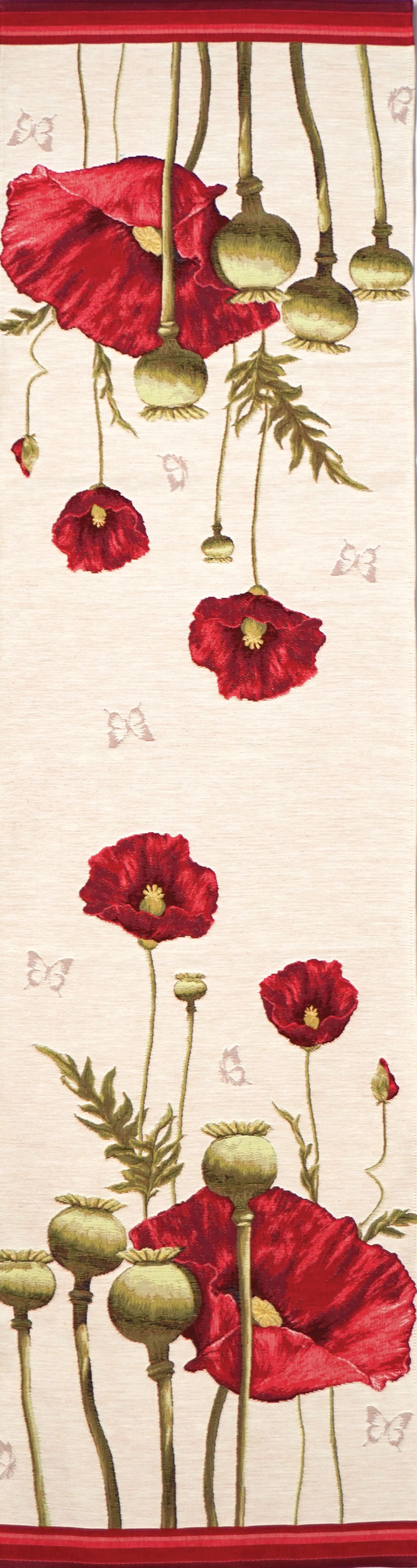 Tischläufer mit Mohnblumenmuster