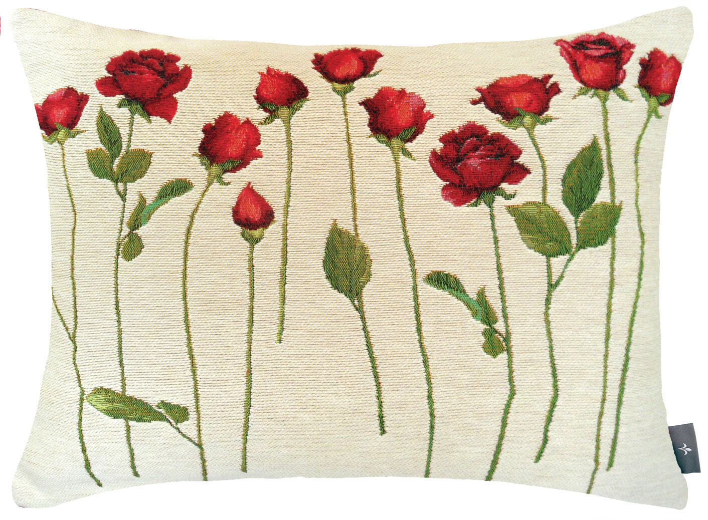 Kissenbezug mit Rosen am Stiel