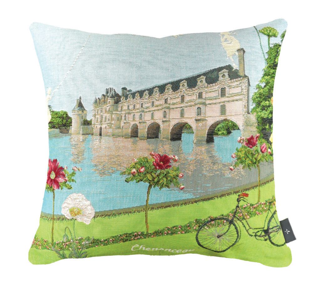 Kissenbezug mit Blumenmuster im Chenonceau-Schloss-Stil