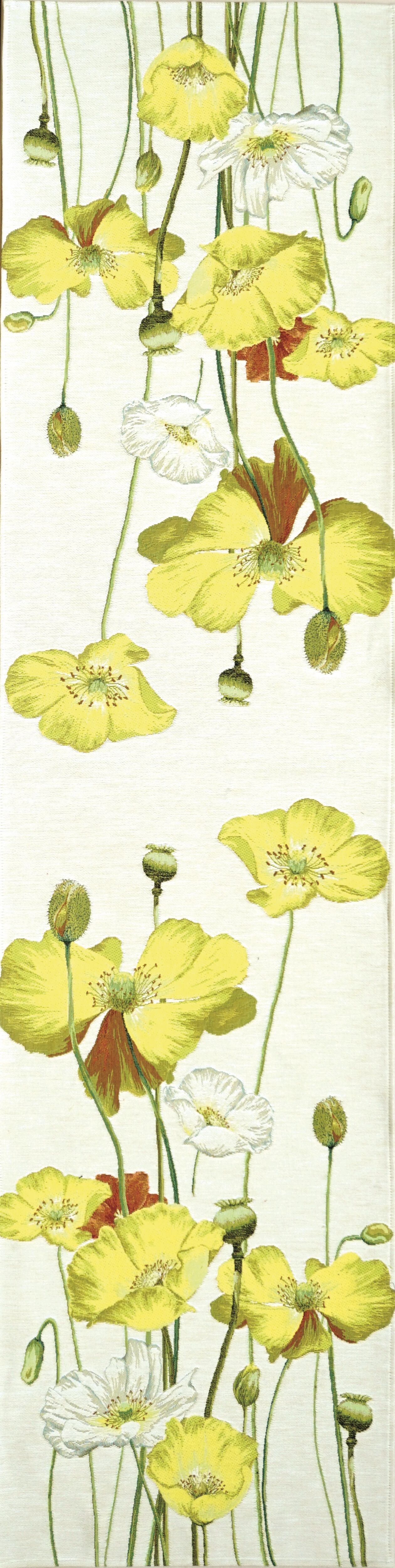 Tischläufer mit gelbem Mohnblumenmuster