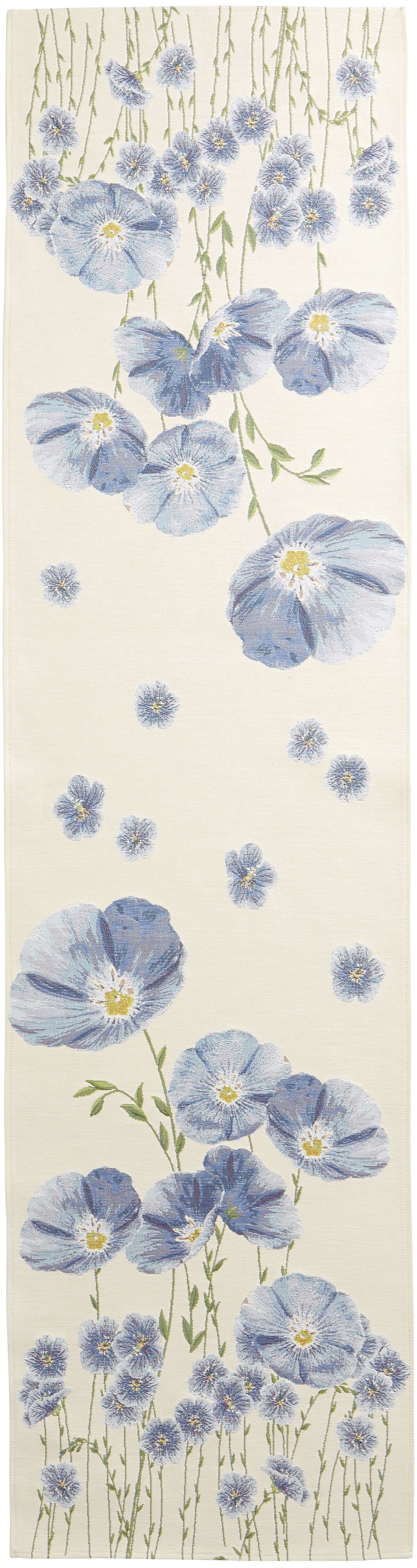 Tischläufer mit Flachsblüten