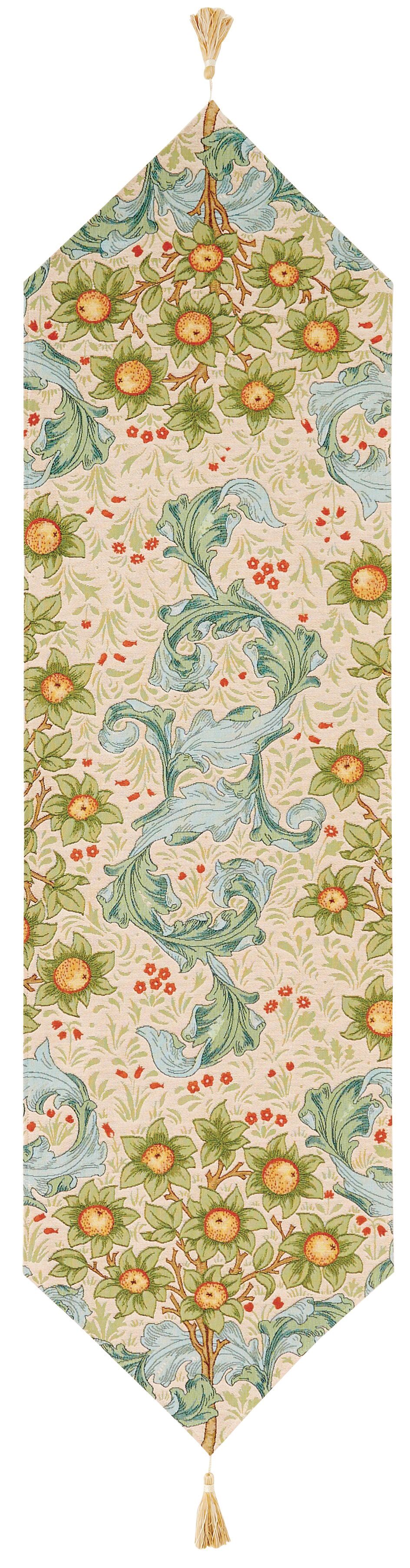 Tischläufer aus orangefarbenem Wandteppich