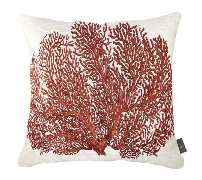 Korallenfarbener Kissenbezug