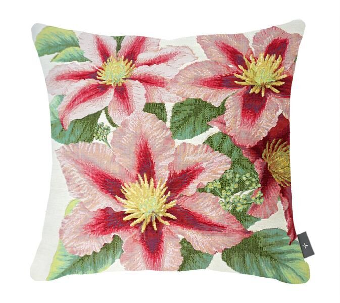 Großer Clematis-Kissenbezug