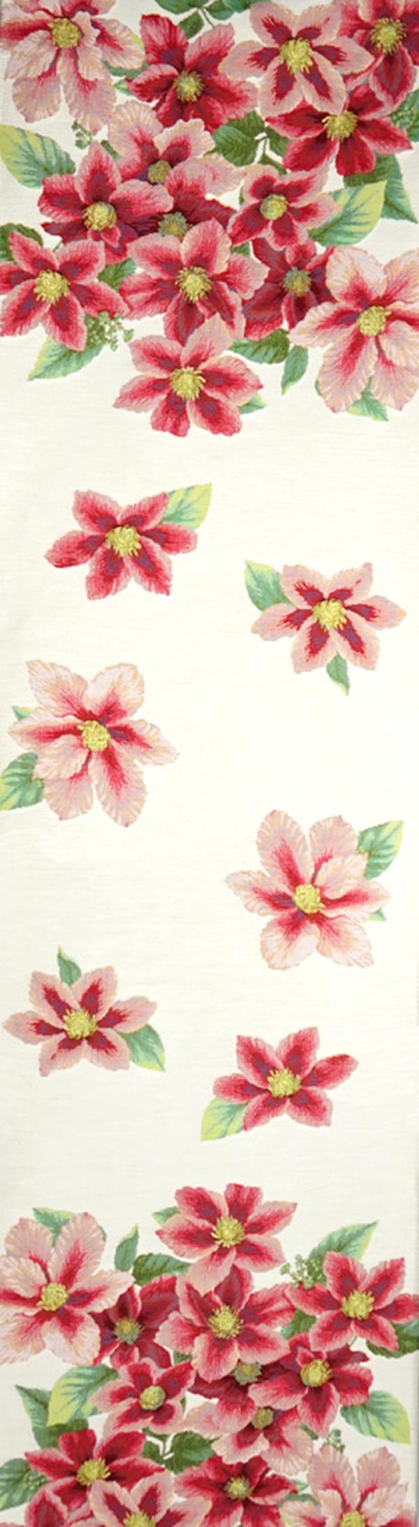 Tischläufer mit Clematis-Motiv