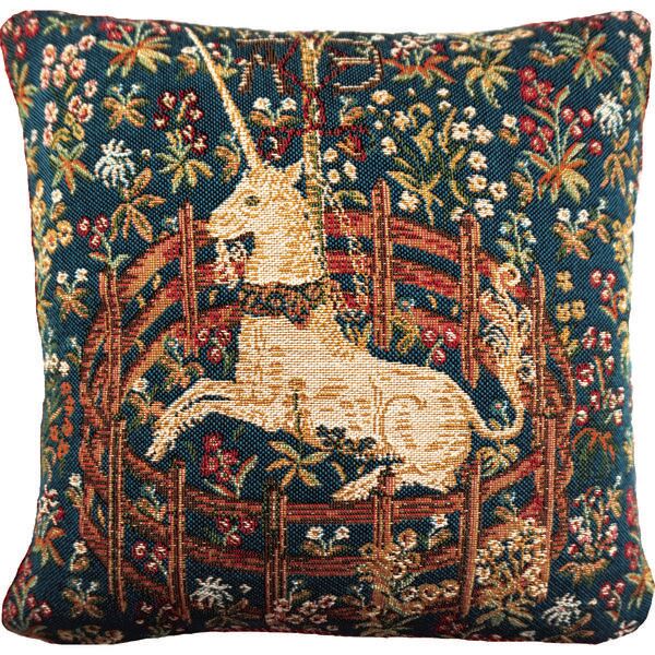 Wandteppich „Blaues gefangenes Einhorn“