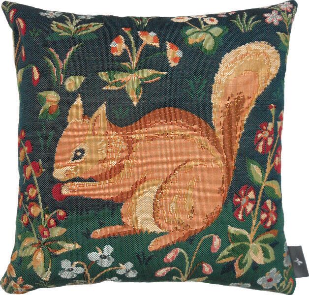 Kissenbezug mit mittelalterlichem Eichhörnchenmotiv