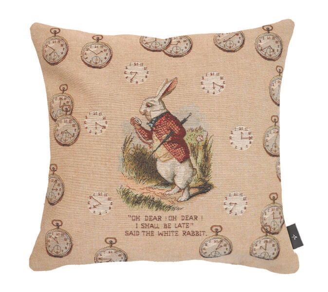 Kissenbezug „Late Rabbit“, Alice im Wunderland