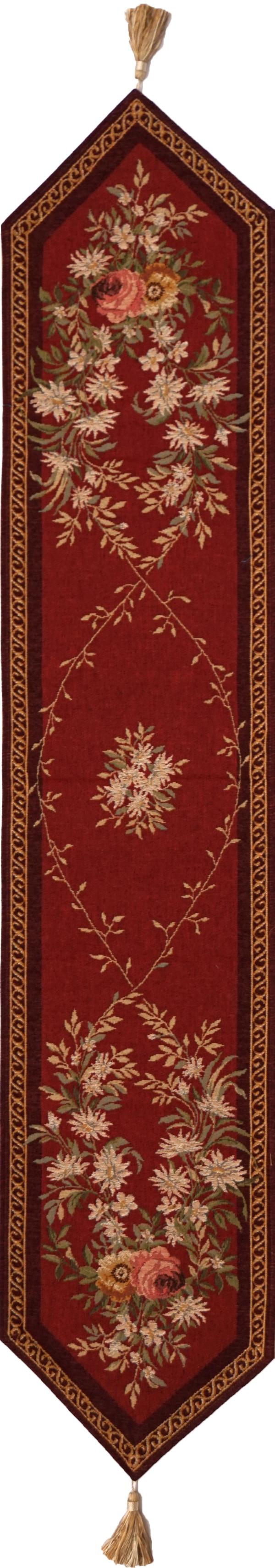 Tischläufer aus rotem Aubusson