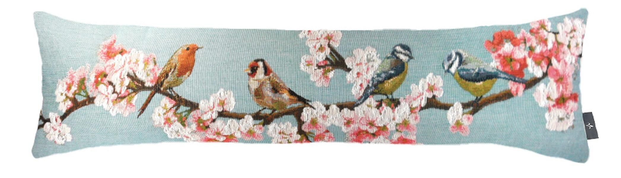 Langer Kissenbezug mit Spatzen auf einem Ast