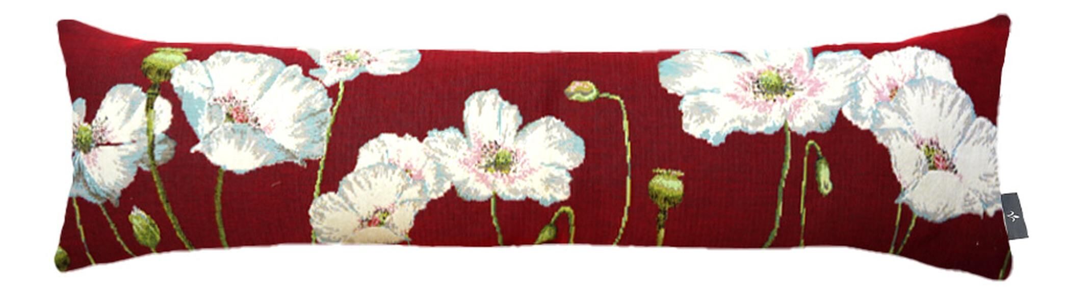 Langer Kissenbezug Weißer Mohn