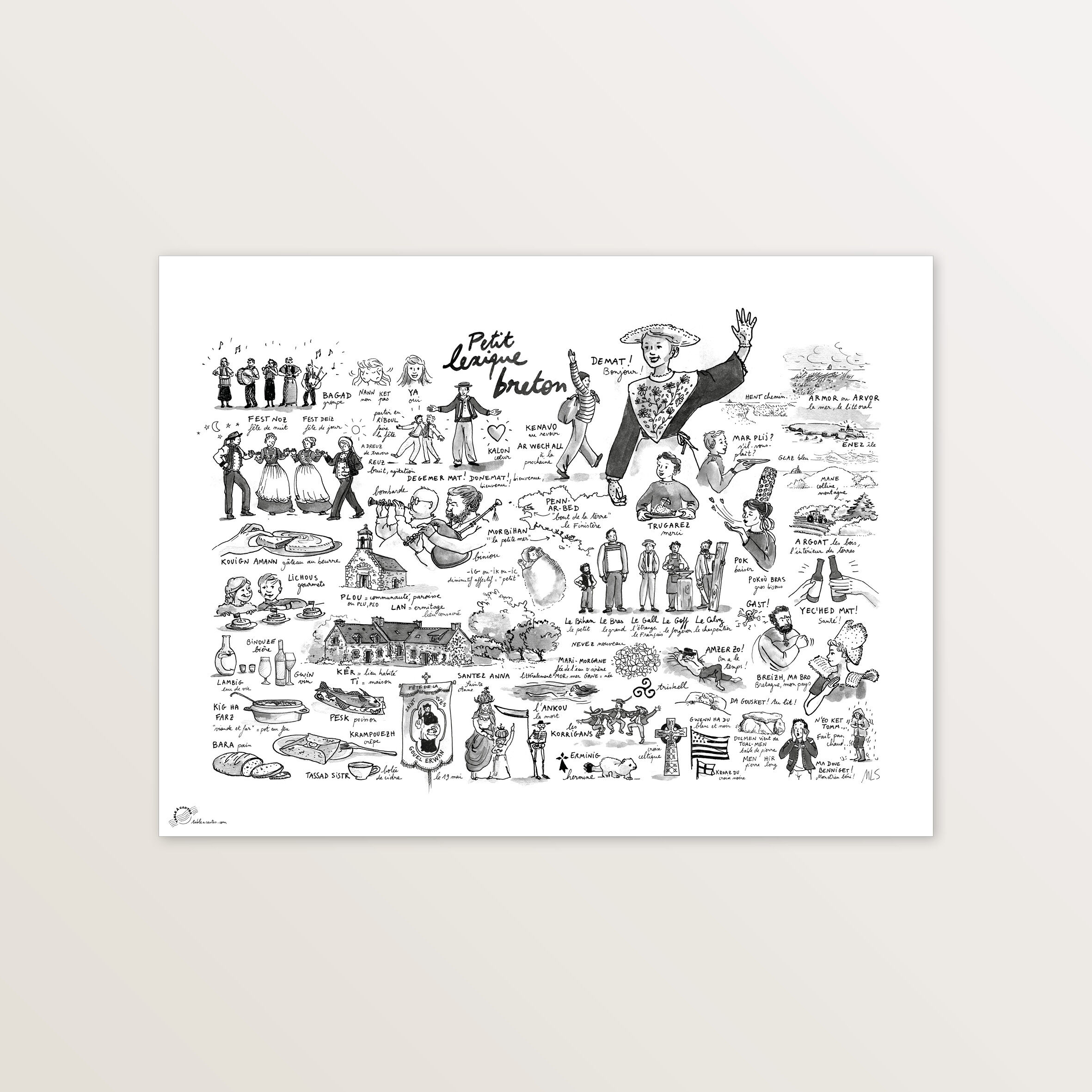 Lexique breton – Affiche illustrée