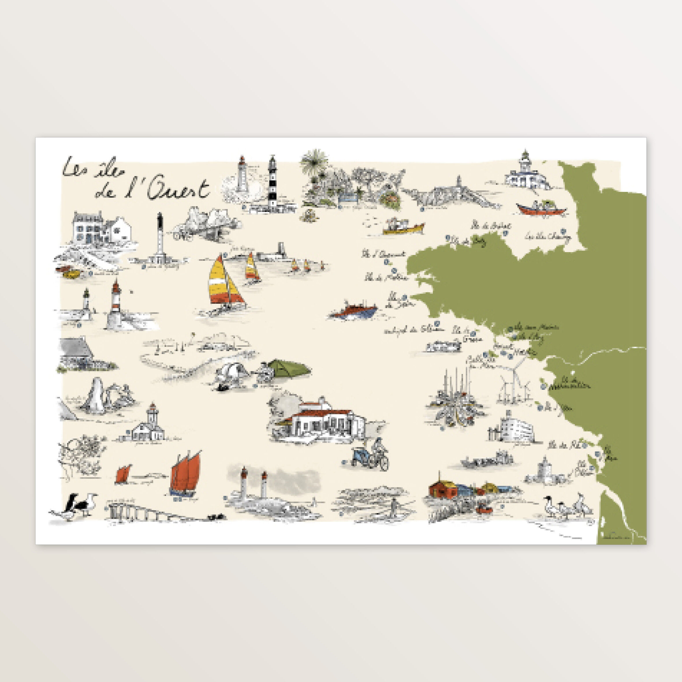 Carte des îles françaises de l'Ouest