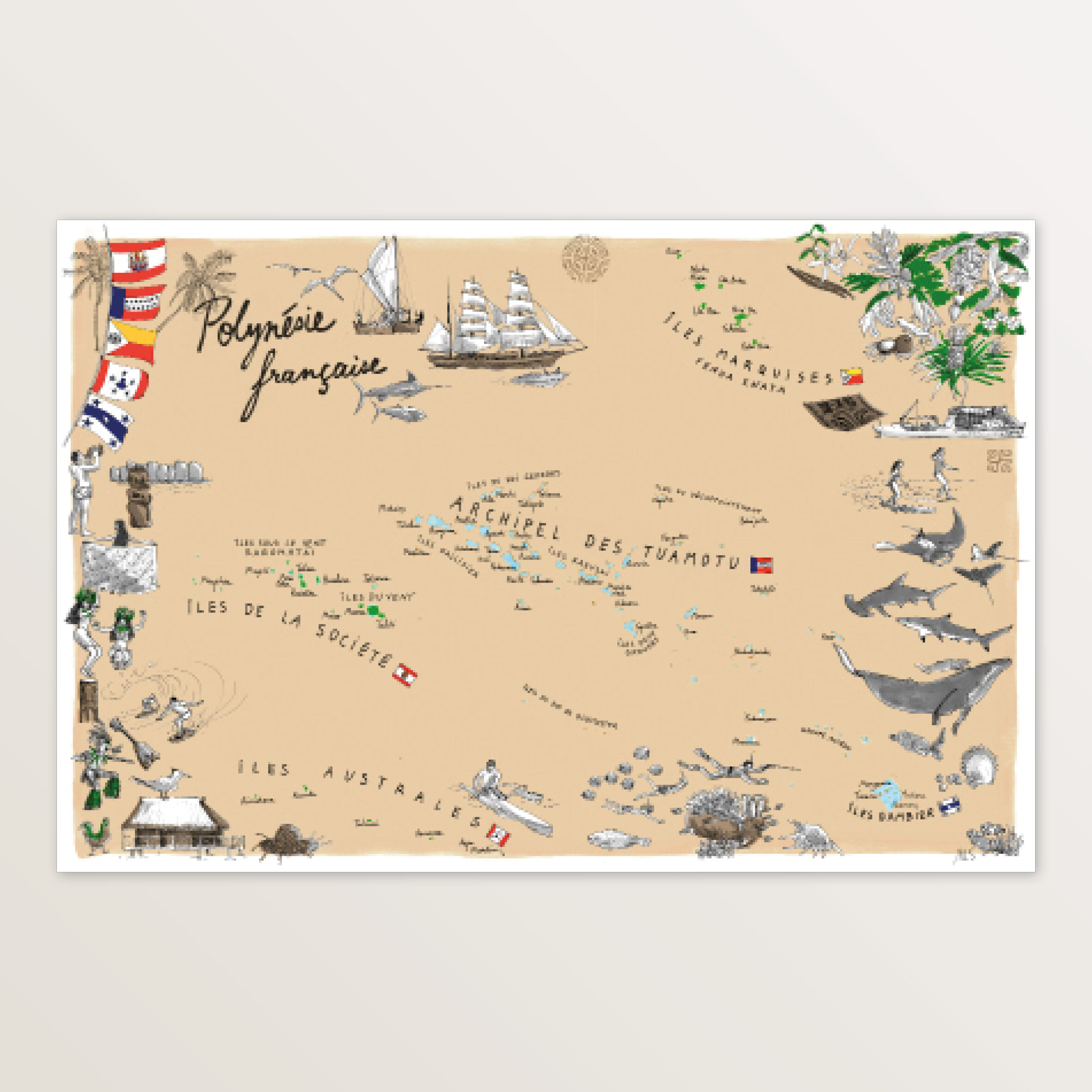 Carte de la Polynésie française