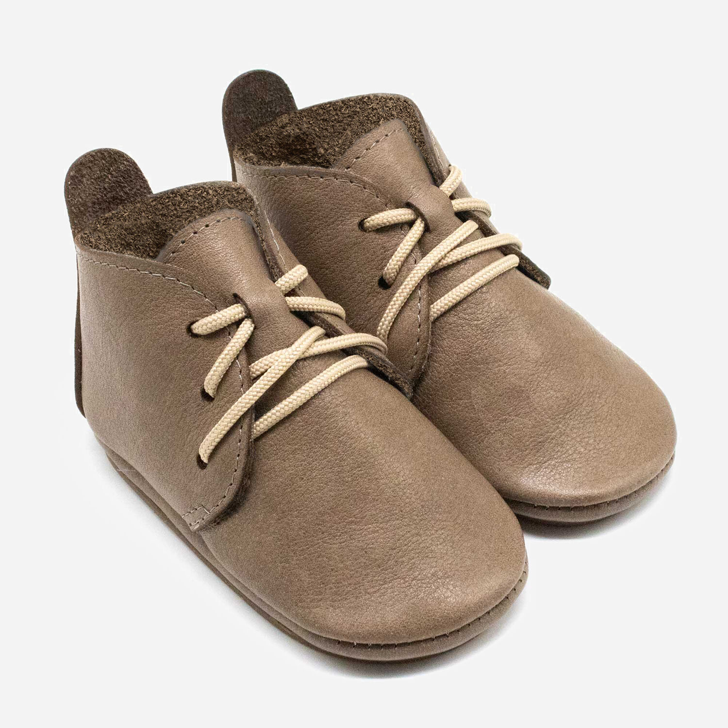 Chaussures pieds nus AMIGO à lacets Uni beige