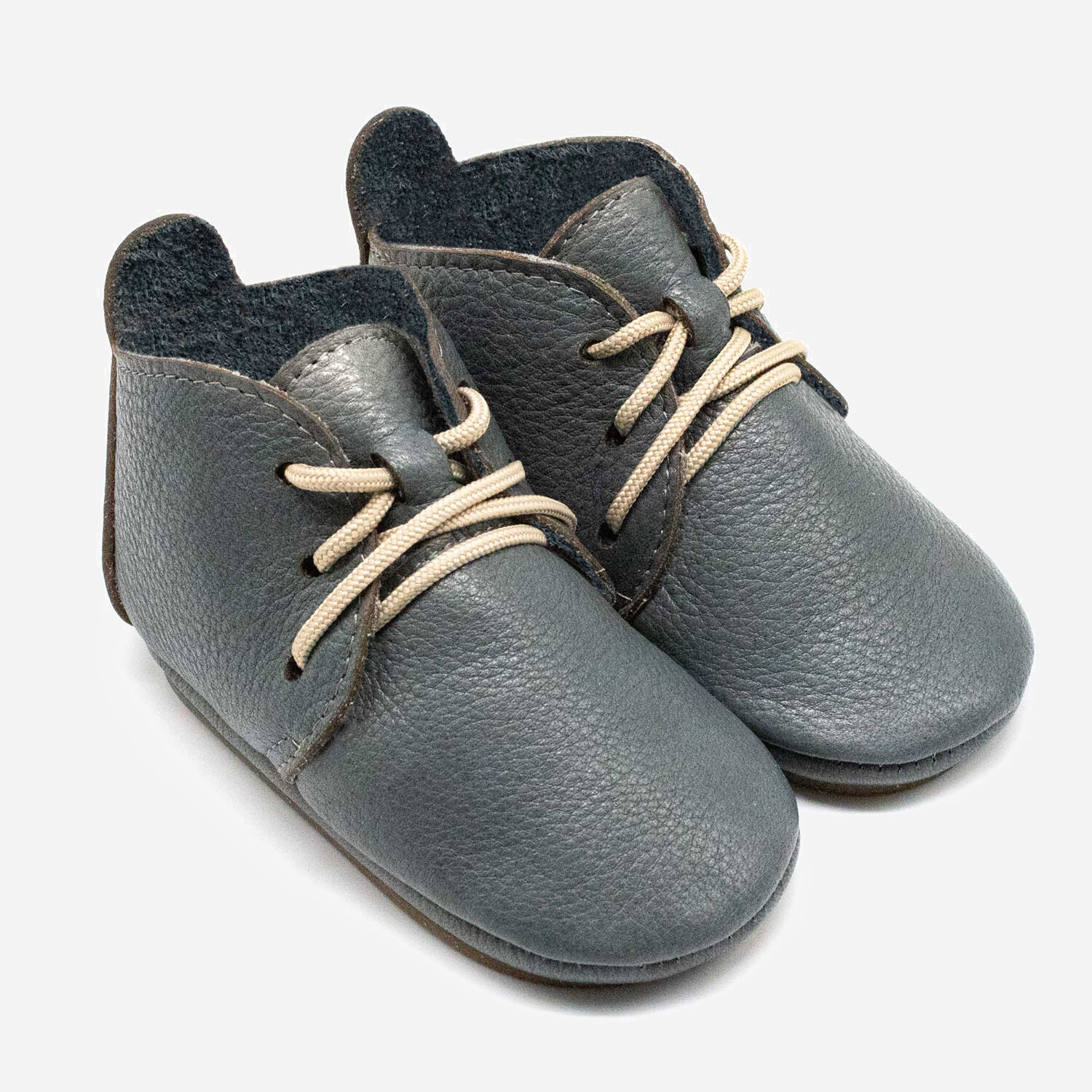 Chaussures pieds nus AMIGO à lacets Uni bleu-gris
