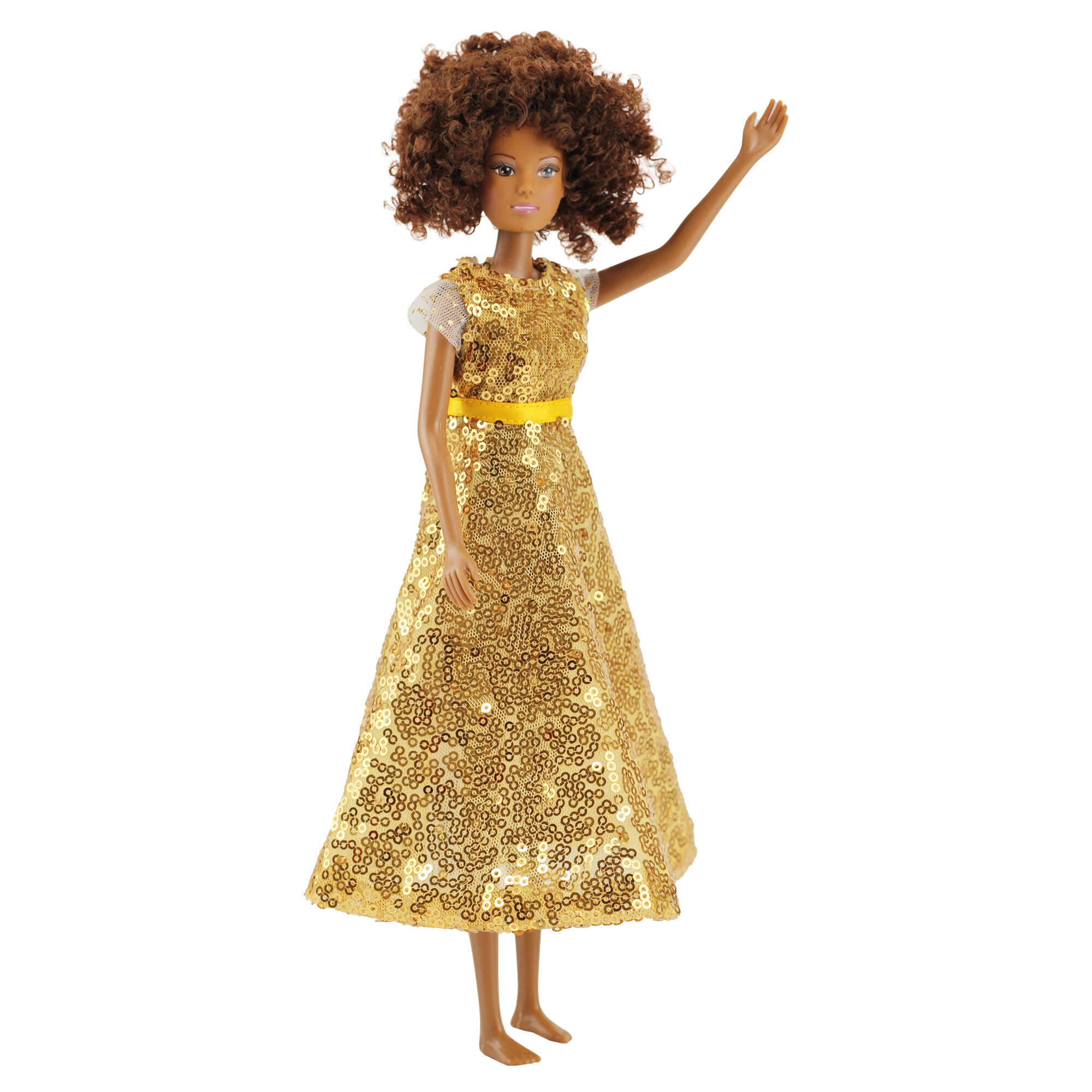 Time2Shine Paillettenkleid "Goldstar" für Modepuppen der Größe 29 cm