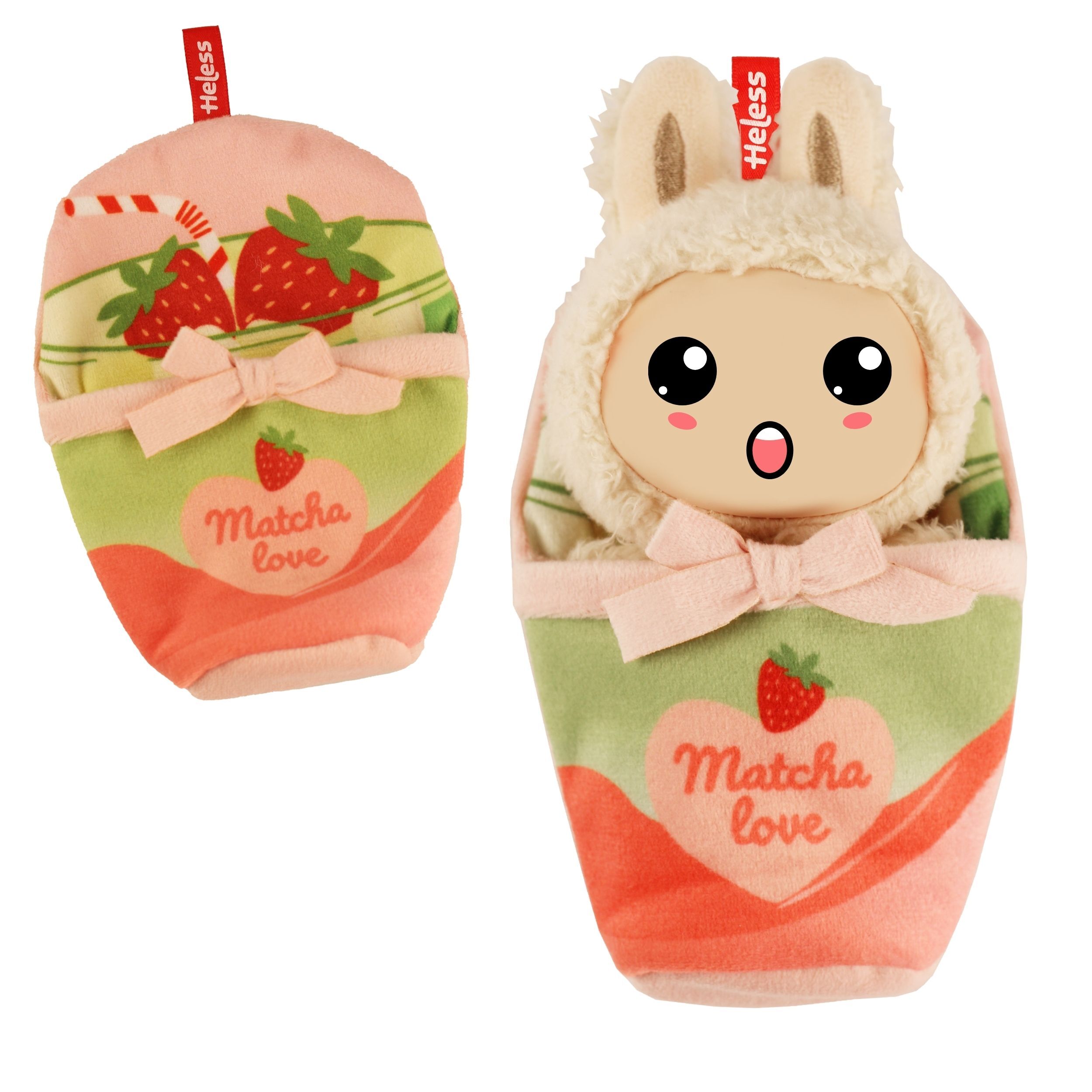 Monster Styles, Schlafsack im Matcha Design, mit Schlaufe, Größe 15 cm