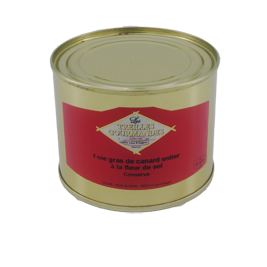 Whole duck foie gras with fleur de sel, 200g can