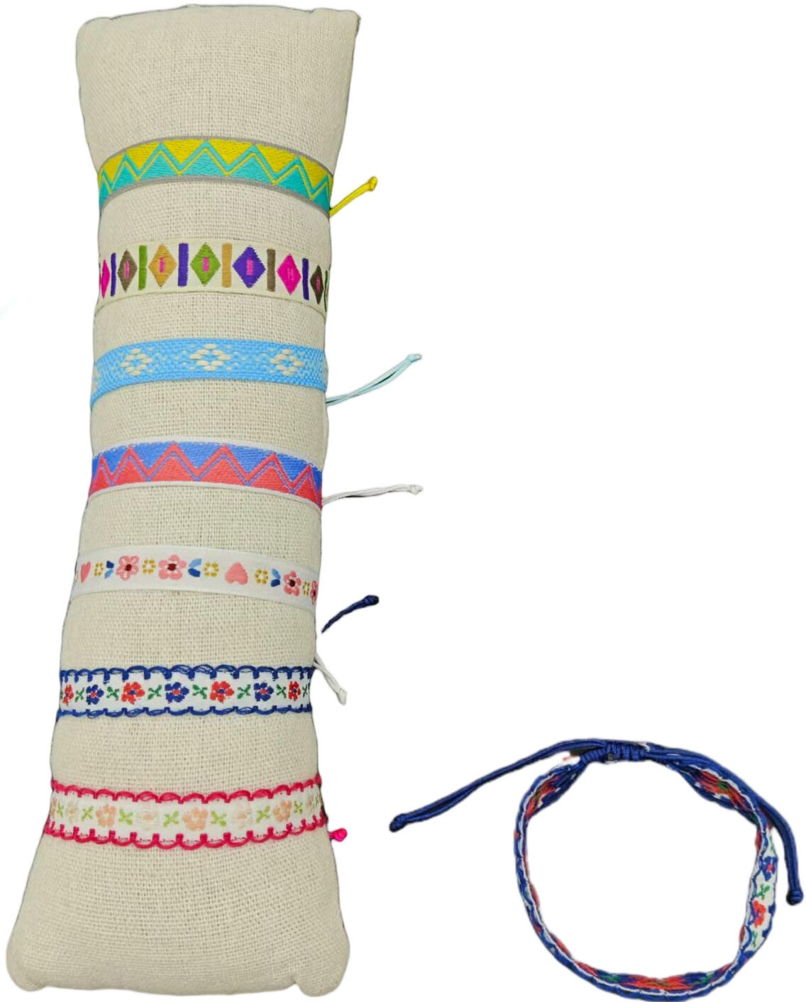 Lot de 35 bracelets ruban ethniques