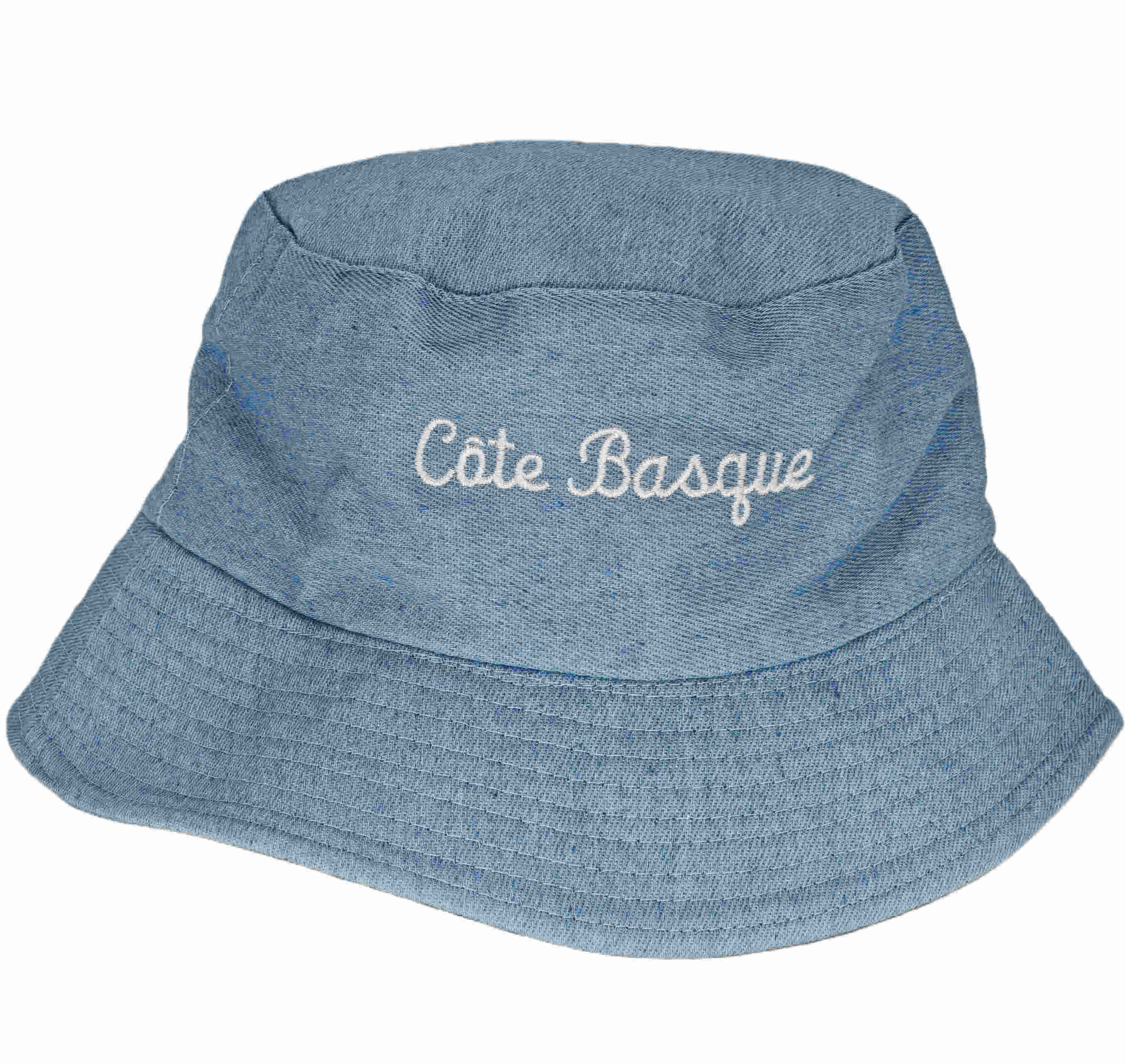 Lot de 12 bobs jean broderie éponge COTE BASQUE
